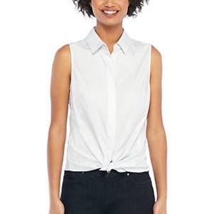 Sleeveless Button Up Blouse
